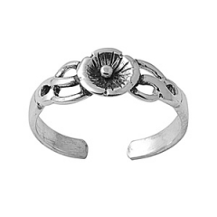 Zehenring 925 Silber Blume 4