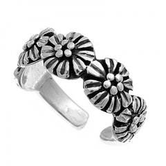 Zehenring 925 Silber Blume 5
