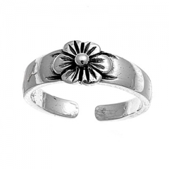 Zehenring 925 Silber Blume 9