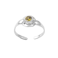 Zehenring 925 Silber Gelber Zirkonia, Modell 2