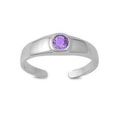 Zehenring 925 Silber Lila Zirkonia 1