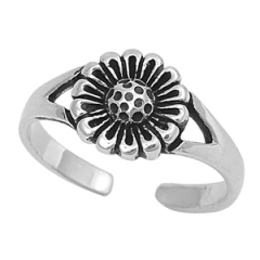 Zehenring 925 Silber Sonnenblume