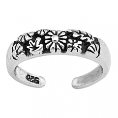 Zehenring 925 Silber Blume 7