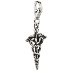 Charm / Anhänger 925 Silber Hermesstab Caduceus
