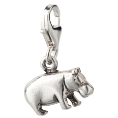 Charm / Anhänger 925 Silber Nilpferd